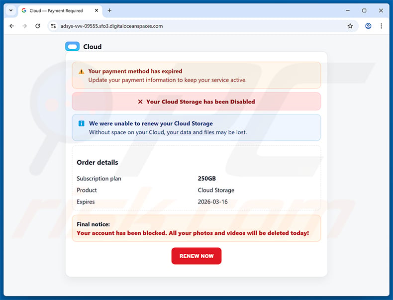 McAfee Antivirus Subscription Pending phishing page (variant 3)