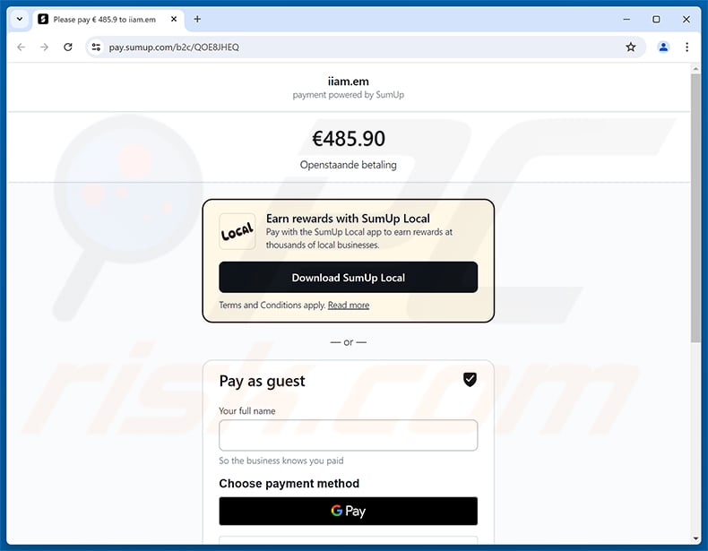 Odido - Down Payment For Phone Email Scam phishing page