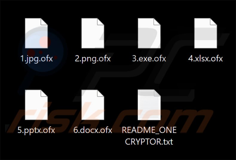 Files encrypted by One Decryptor ransomware (.ofx extension)