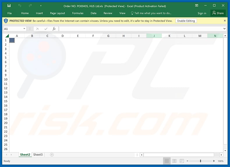 Order Confirmation And Purchase Conditions email virus attachment
