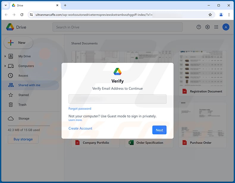 Phishing site promoted via Quotation And Technical Details email scam (2026-10-15)