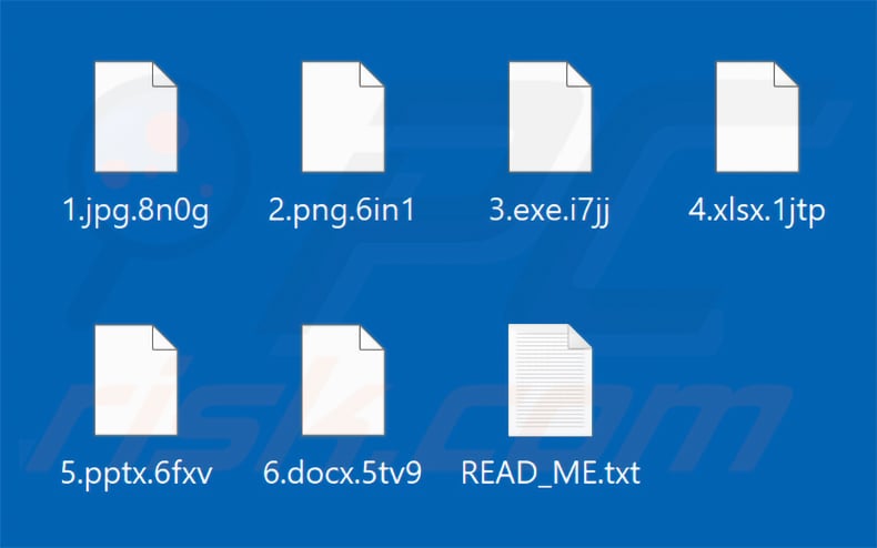 Files encrypted by SAMURAI-SEC ransomware (random 4-character extension)