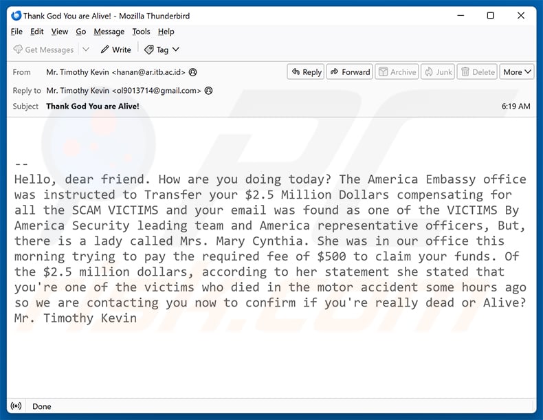 Scam Victim Compensation Funds Email Scam (2026-10-14)