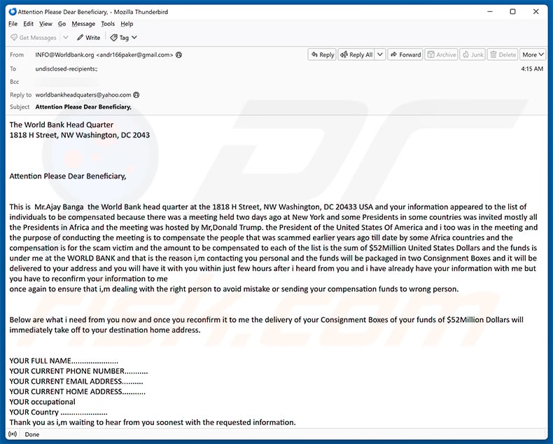 Scam Victim Compensation Funds Email Scam (2026-10-26)