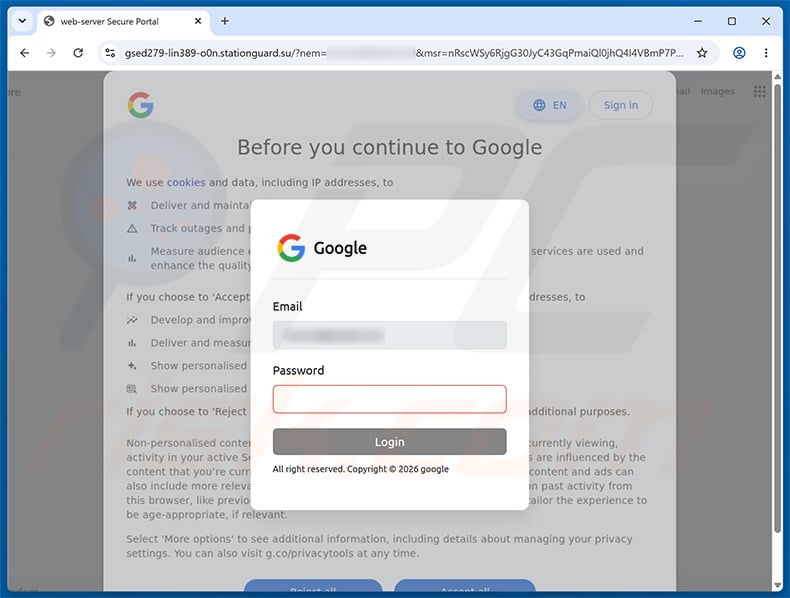 Upgrade Your Webmail Storage Plan Email Scam phishing page
