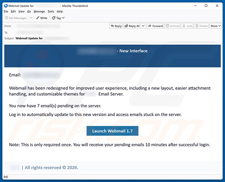 Webmail Redesigned Email Scam email spam campaign