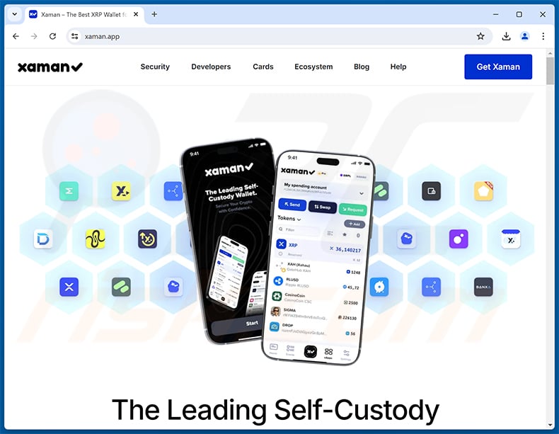 Xaman Airdrop Scam real website (xaman.app)