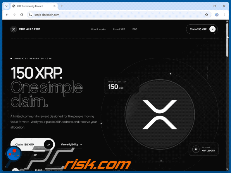 Appearance of XRP Ledger Airdrop Scam (GIF)