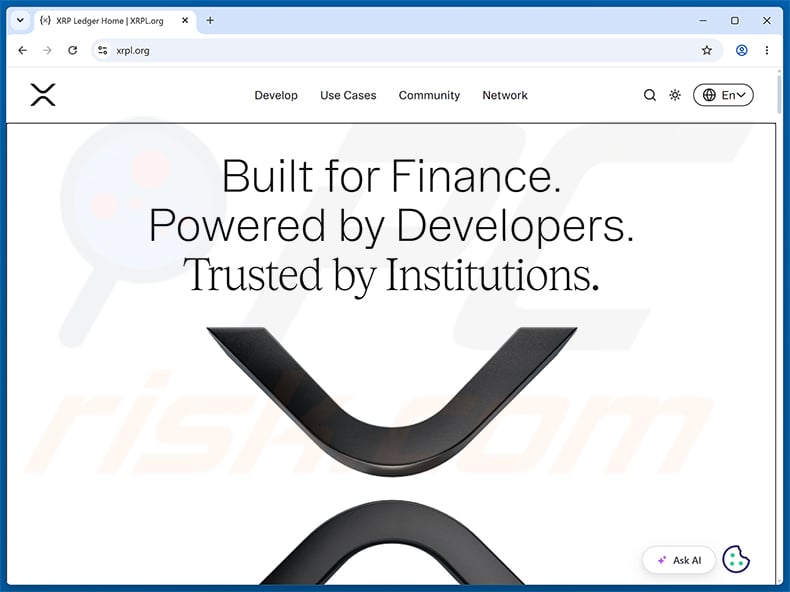 XRP Ledger Airdrop Scam real website (xrpl.org)