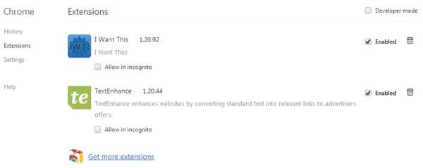 text enhance adware google chrome