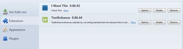 text enhance adware mozilla firefox