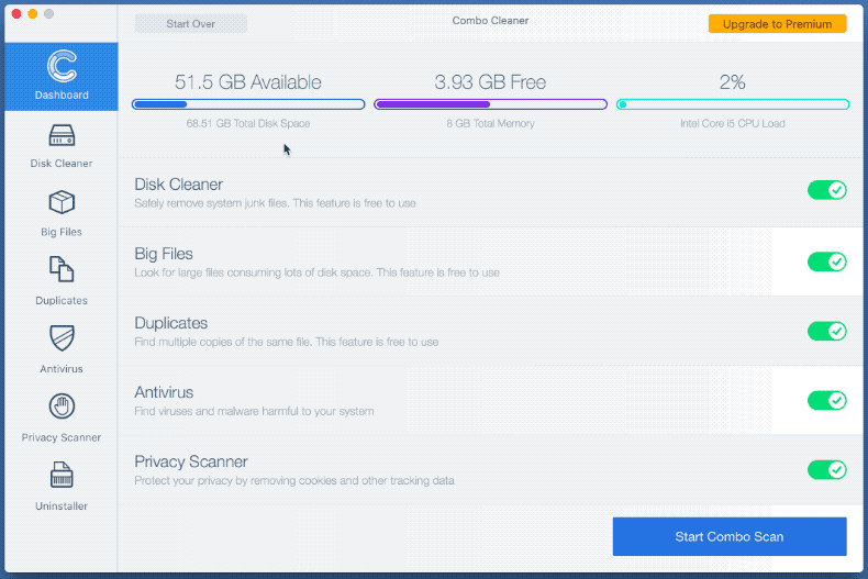 Combo Cleaner: Antivirus and System Optimizer appearance