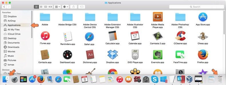 poista sovelluksen asennus OSX: ssä (Mac)