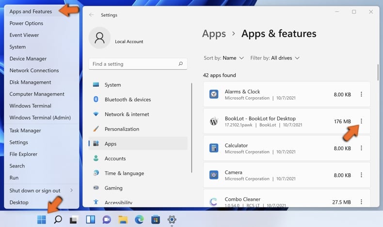 Accessing Apps and Features in Windows 11
