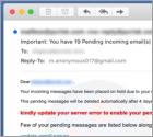 Important: You Have 19 Pending Incoming Email(s) Scam