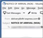 DHL NOTICE OF ARRIVAL Email Virus