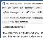 BRITISH CAMELOT ONLINE LOTTERY Email Scam