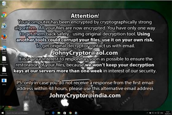 JohnyCryptor Ransomware [Updated]