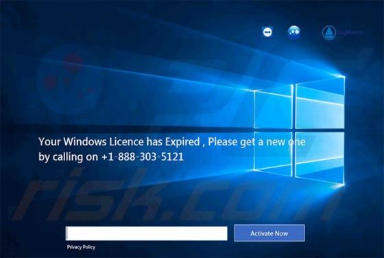Your Windows Licence Has Expired Scam