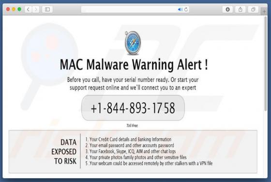 MAC Malware Warning Alert ! Scam (Mac)