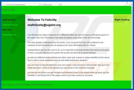 Fs0ci3ty Ransomware