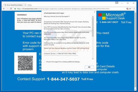 Internet Security Damaged Scam