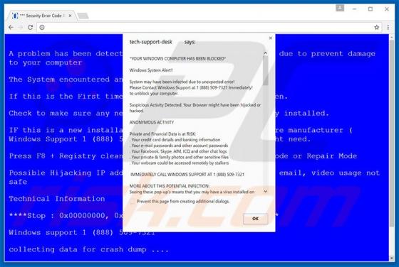 Your Windows Computer Has Been Blocked Scam