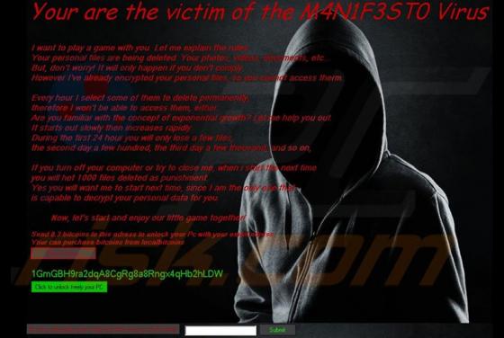 M4N1F3STO Ransomware