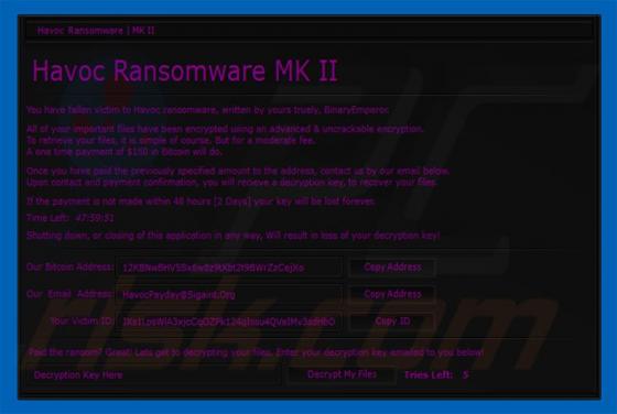 Havoc MK II Ransomware