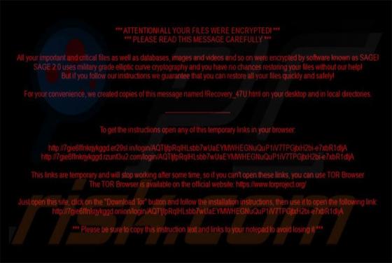 Sage 2.0 Ransomware