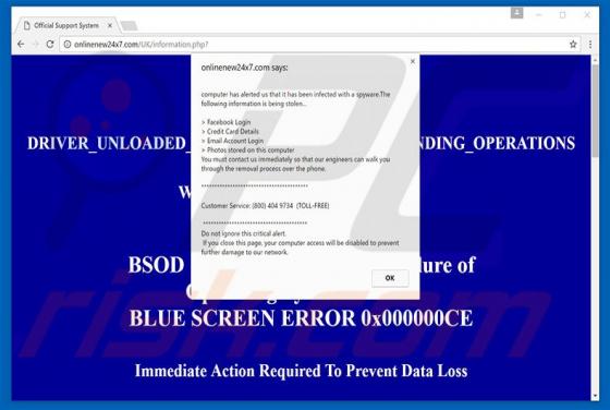 Computer Has Alerted Us That It Has Been Infected Scam