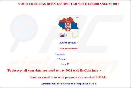 SerbRansom 2017 Ransomware