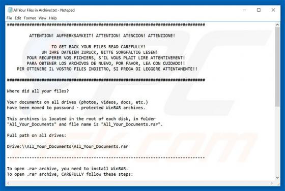 All_Your_Documents.rar Ransomware