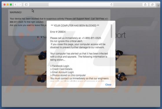 Your Device Has Been Blocked Scam (Mac)