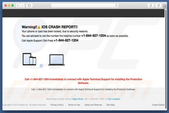 IOS CRASH REPORT Scam (Mac)