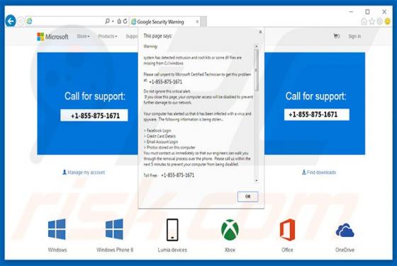 System Has Detected Intrusion Scam