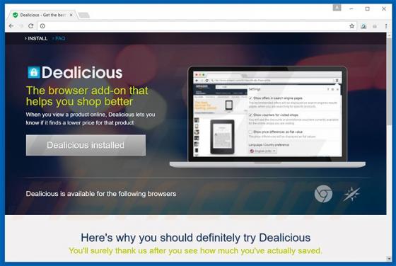 Dealicious Adware