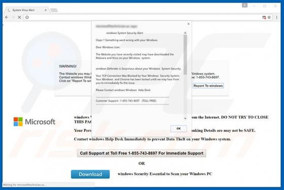 Something Went Wrong With Your Windows Scam
