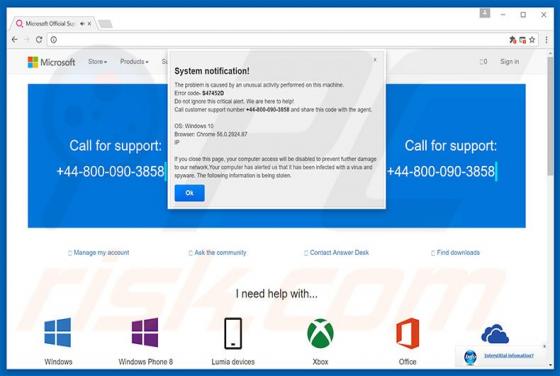 System Notification! Scam