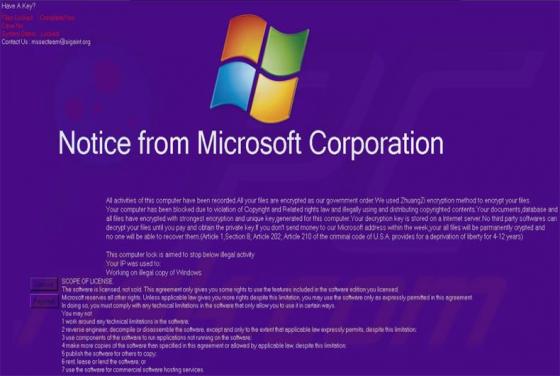 Notice From Microsoft Corporation Screenlocker