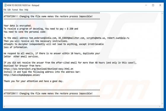DoNotChange Ransomware