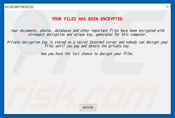 File Security Protected Ransomware