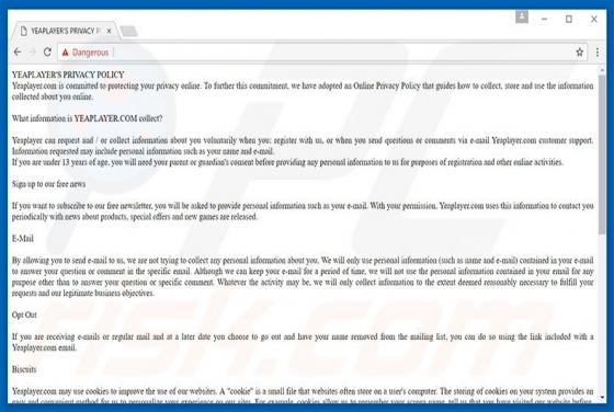 Yeaplayer Adware