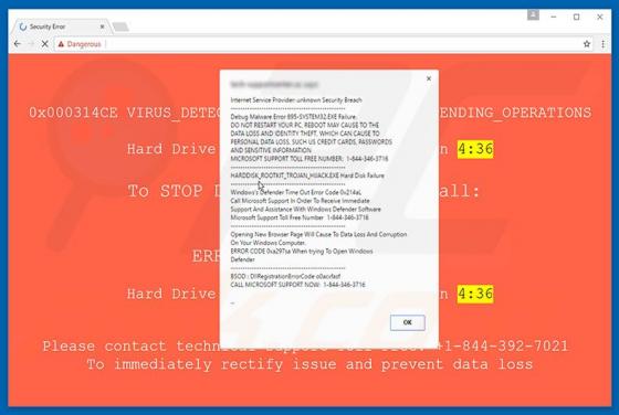 Unknown Security Breach Scam