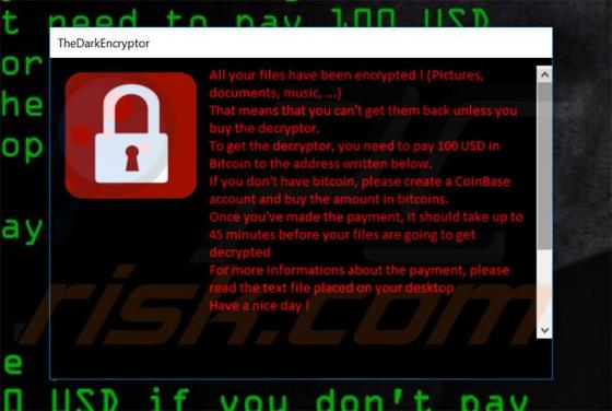 TheDarkEncryptor Ransomware