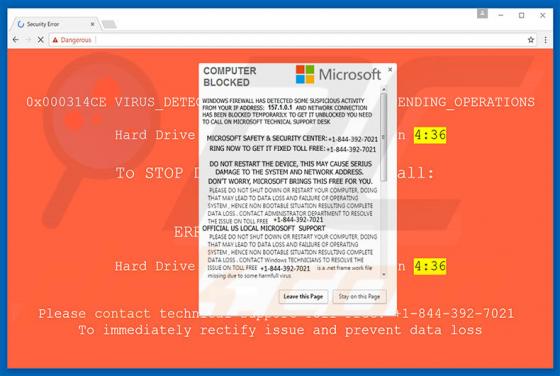 COMPUTER BLOCKED POP-UP Scam