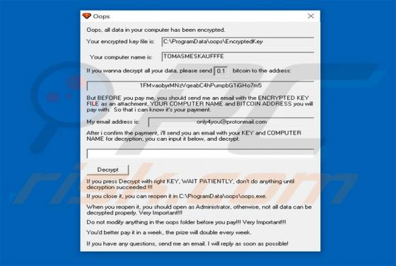 Oops Ransomware