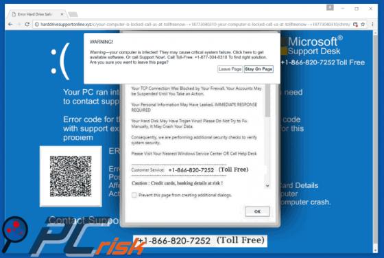 Warning - Your Computer Is Infected! Scam