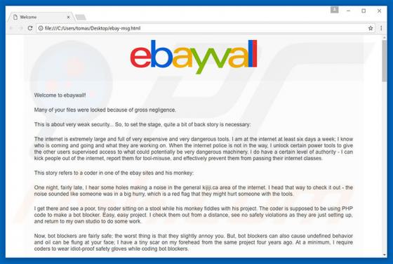 eBayWall Ransomware
