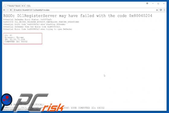You May Have Suspicious Activity On Your PC Scam